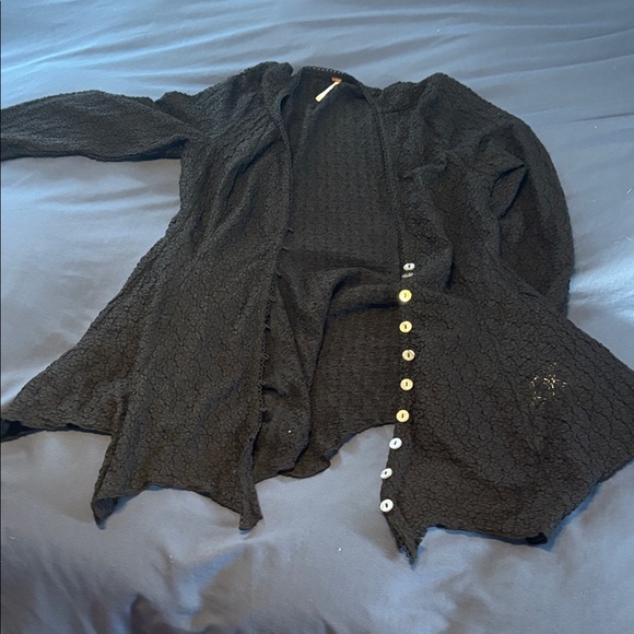 Free People Sweaters - Free People Black Button-Up Cardigan